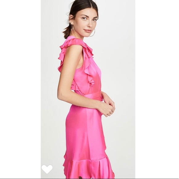 7 of all Mankind  Wrap Dress in Paradise Pink. - Picture 4 of 10
